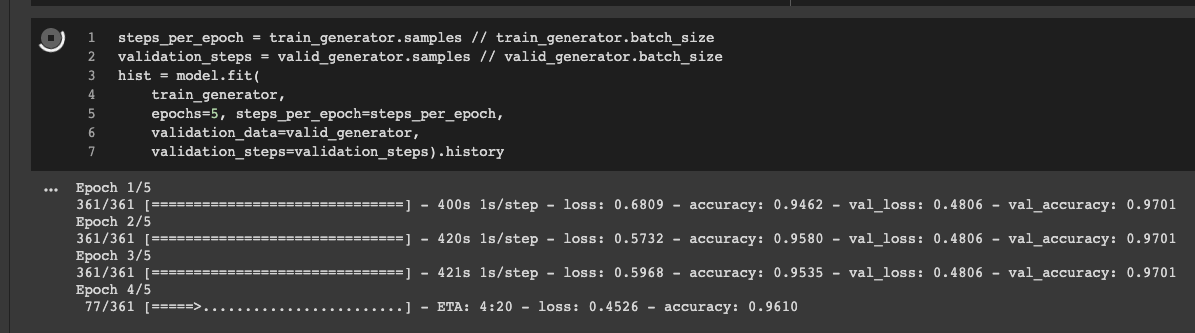 Fig: a screenshot of encoder fine-tuning process