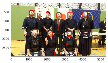 detected faces and eyes in the image